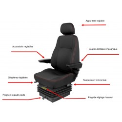 siège avec suspension adaptable pour véhicules utilitaires 